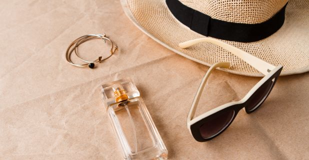 Foto di un testo di profumo in estate