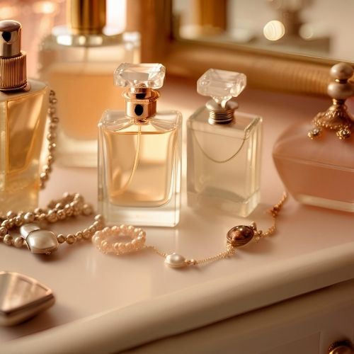 Lusso discreto: profumi da donna in stile vecchia aristocrazia.