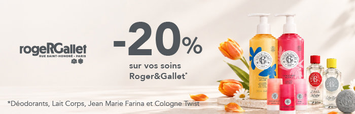 Roger&Gallet — 20% dto en déodorants, lait corps, Jean Marie Farina et Cologne Twist