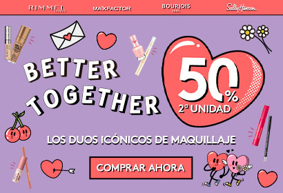 Better Together: 50% dto en la 2ª unidad de maquillaje Max Factor, Rimmel, Bourjois y Sally Hansen
