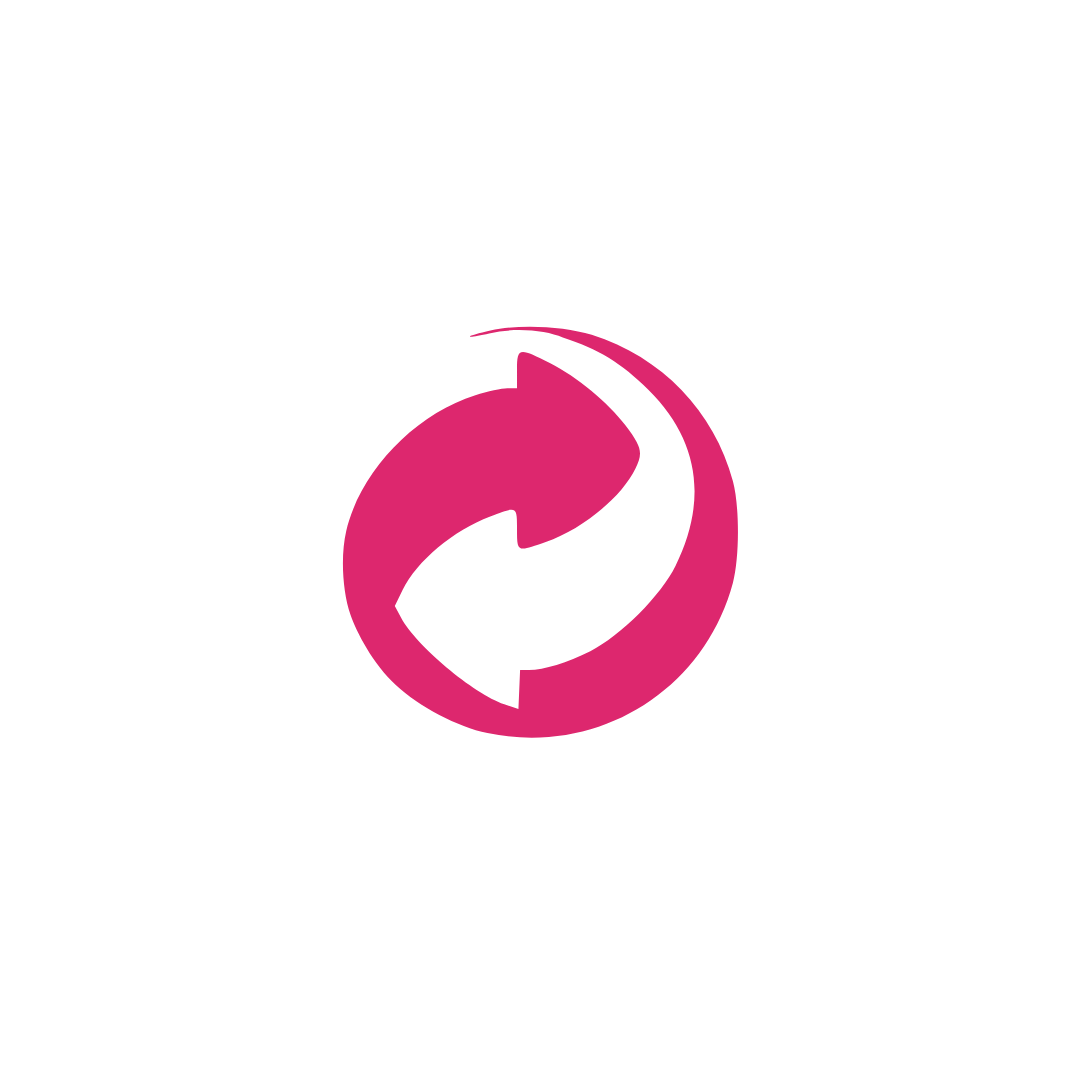 Recycling symbol in pink