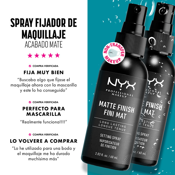 MATTE FINISH setting spray Nyx Professional Make Up, Fijadores de Maquillaje  - Perfumes Club